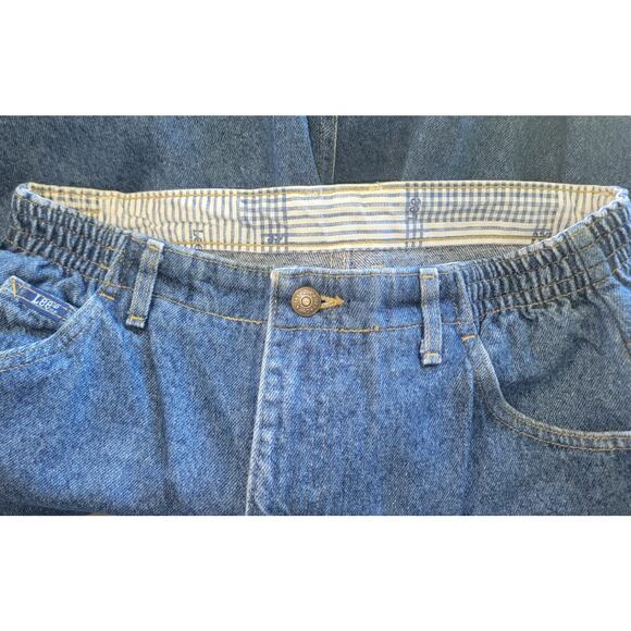 VTG Lee High Rise Mom Jeans Women 12 Long USA Made 90s Pleated Tapered Cotton - Picture 3 of 7